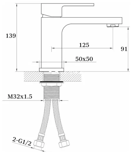 Смеситель для раковины белый GANZER GZ28011F