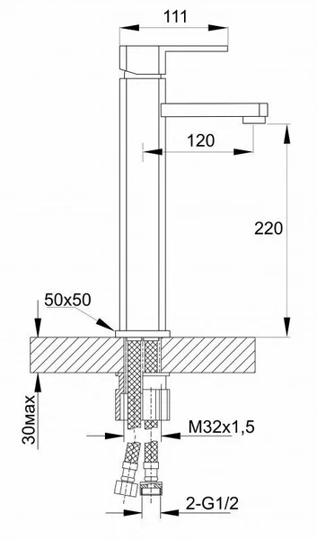 Cмеситель для раковины HANSEN хром H11001