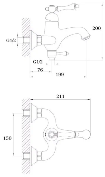 Смеситель для ванны Ganzer Severin хром GZ77031 